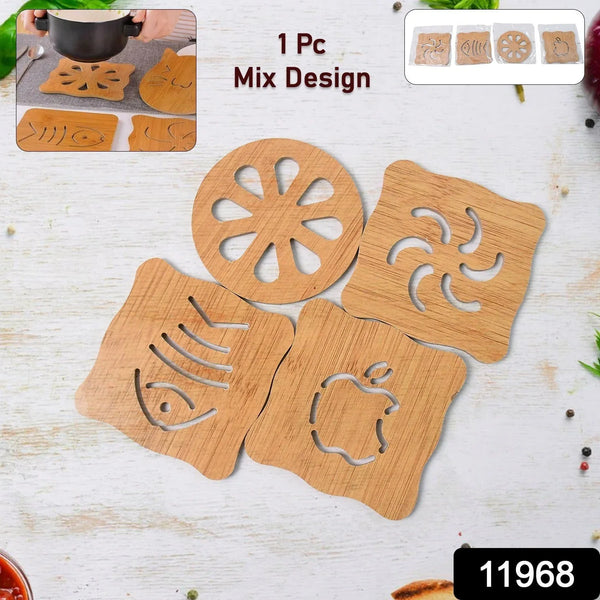 Wooden Table Coasters Tea Coasters (1 Pc / Mix Design) - Justgrabit Inc.