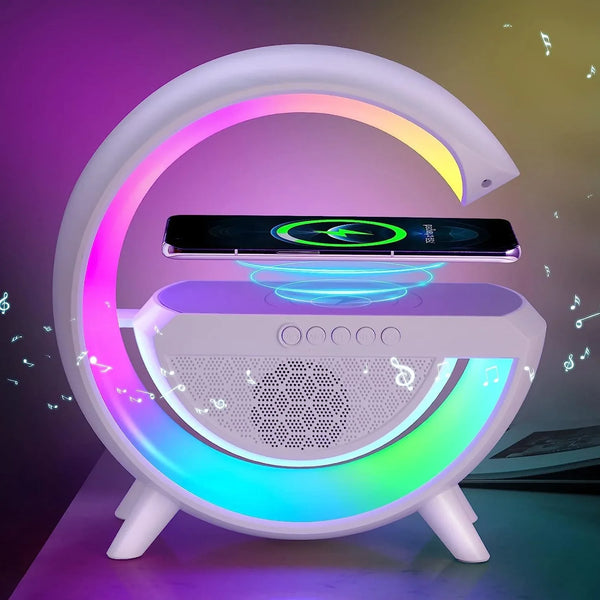 3 - in - 1 Multi - Function LED Night Lamp with Bluetooth Speaker, Wireless Charging, for Bedroom for Music, Party and Mood Lighting - Perfect Gift for All Occasions blootuth speaker (Media Player) - justgrabit.in | Just Grab It