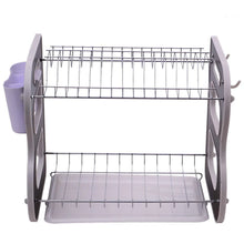 DISH DRAINER TWO LAYER DISH DRYING RACK WITH DRAIN BOARD - justgrabit.in | Just Grab It