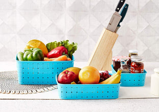 Smart Baskets for Storage(Set of 3) Sky Blue - Justgrabit Inc.