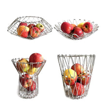 Multipurpose Fruit Basket Stainless Steel Wire Bowl Foldable Basket for Vegetable / Fruits / Dining - Justgrabit Inc.
