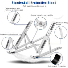 Metal Portable Laptop Stand – 6 - Angle Adjustable Riser for Laptops, Phones & Tablets - Justgrabit Inc.