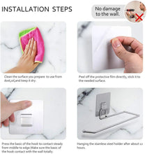 Stainless Steel Drill Free Self - Adhesive Paper Roll Holder Tissue Paper Stand Towel Bar Hanger Kitchen Towel Holder for Kitchen Bathroom Toilet (Pack of 1) - justgrabit.in | Just Grab It