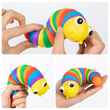 3D Rainbow Color Plastic Slug Fidget Toys, Stress Relieving Toy, Sensory Slug Toy for Boys and Girls, Finger slug Toy, for Autistic, Caterpillar Fidget Toys Stress Relief Gifts for Toddlers Kids Adults (1 Pc) - Justgrabit Inc.