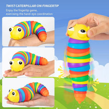 3D Rainbow Color Plastic Slug Fidget Toys, Stress Relieving Toy, Sensory Slug Toy for Boys and Girls, Finger slug Toy, for Autistic, Caterpillar Fidget Toys Stress Relief Gifts for Toddlers Kids Adults (1 Pc) - Justgrabit Inc.