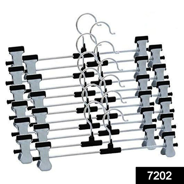 Hangers with 2 - Adjustable Anti - Rust Clips (Pack of 12) - Justgrabit Inc.