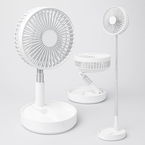 Telescopic Foldable Electric Desktop Fan – Adjustable & Portable - justgrabit.in | Just Grab It