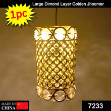 Large Dimond Layer Golden Jhoomer For Home Decoration - Justgrabit Inc.