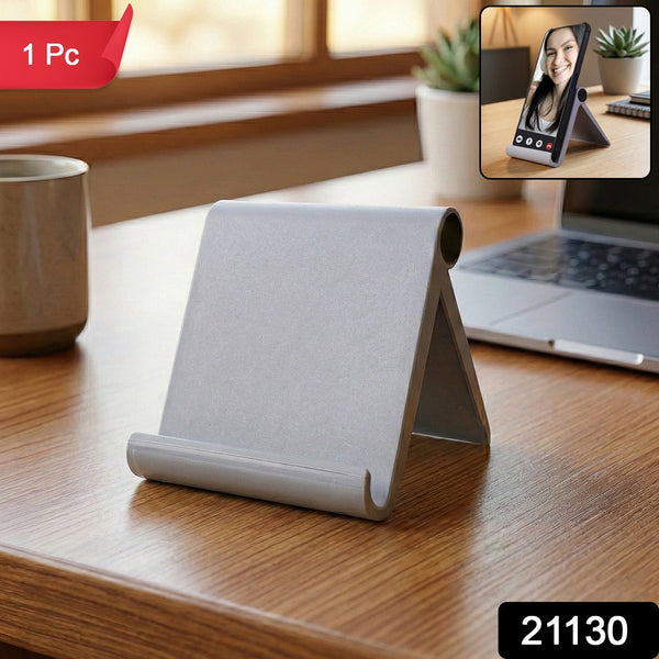 Plastic Foldable Desktop Mobile Stand (1 Pc) - justgrabit.in | Just Grab It