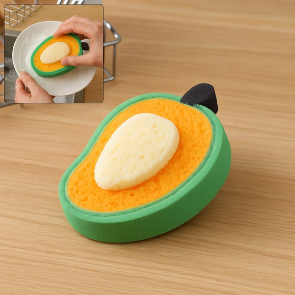 Multipurpose Mango Dish Sponge: Cleans Kitchen & Bath (Soft & Durable, 1 Pc) - Justgrabit Inc.