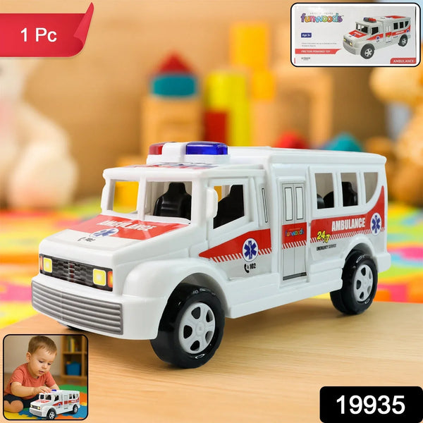 Funwoods Friction Powered Ambulance Toy for Kids (1 Pc) - justgrabit.in | Just Grab It
