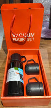 Black Vacuum Flask Set – Stainless Steel Thermos with 3 Cups, Approx 500ml - Justgrabit Inc.