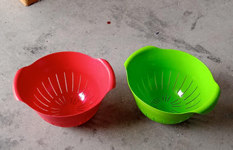 Plastic Fruits Vegetable Noodles Pasta Washing Bowl & Strainer - justgrabit.in | Just Grab It