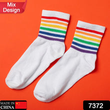 7372 Mix Design Socks for Men. Premium ankle Length sports socks with thick cotton cushion - justgrabit.in | Just Grab It