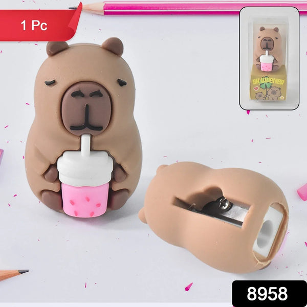 Cartoon Shape Pencil Sharpener with Built - In Eraser (1 Pc) - Justgrabit Inc.