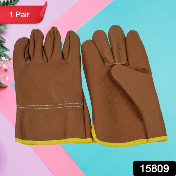 Gloves Gardening Gloves for Men Women Leather Gloves Heavy Duty Gloves (1 Pair) - justgrabit.in | Just Grab It