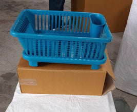 Plastic Sink Dish Drainer Drying Rack (With Brown Box) ( MOQ : - 3 Pc) - Justgrabit Inc.