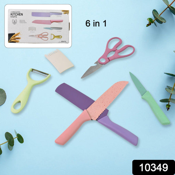Professional Colorful Kitchen Knives Set (6 Pcs Set) - justgrabit.in | Just Grab It