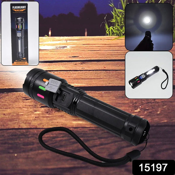 Led Torch High Lumens Fast Charging Flashlight / Torch with Far & Near Zoom (1 Pc) - Justgrabit Inc.