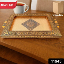 Premium Antique - Style Rajwadi Decorative Serving Tray – 40x26 cm - Justgrabit Inc.