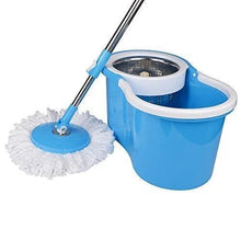 Heavy Duty Microfiber Spin Mop with Plastic Bucket & Rotating Steel Pole Head - Justgrabit Inc.