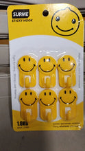 Plastic Self - Adhesive Smiley Face Hooks, 1 Kg Load Capacity (6pcs) - Justgrabit Inc.