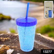 Plastic Reusable Sipper Tumbler with Lid and Straw (1 Pc / 500 ML / Mix Color / 1 Pc) - justgrabit.in | Just Grab It