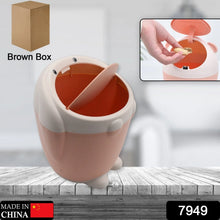 Little White Rabbit Trash Can Small Garbage can with lid Trash can for Cars Mini Dumpster for Desk Tabletop Litter bin Bunny Trash can Rabbit Garbage can,Mini Dustbin Garbage can for Desk - justgrabit.in | Just Grab It