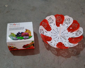 Folding Fruit Basket with Hanging Stand – Lotus Shape Tray for Fruits & Vegetables (1 Pc) - Justgrabit Inc.