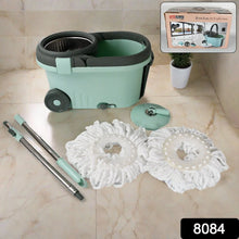 Ganesh Quick Spin Mop Steel Spin, Bucket Floor Cleaning, Easy Wheels & Big Bucket, Floor Cleaning Mop With Bucket, 2 Micro fiber head / Refill - Justgrabit Inc.