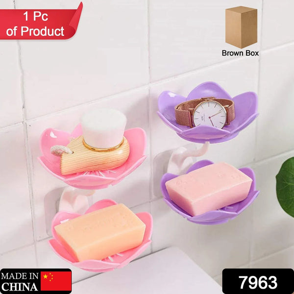Double Layer Flower Self Draining Soap Dish Holder, Bathroom Shower Soap Holder Dish Storage Plate Tray for Bathroom, Kitchen, Bathtub - justgrabit.in | Just Grab It