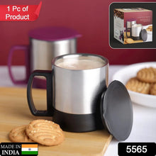 Stainless Steel Coffee/Tea Cup, Stainless Steel Lid Cover Hot Coffee/Tea Mug Hot Insulated Double Wall Stainless Steel, Coffee and Milk Cup with Lid & Handle Easy To Carry - Coffee Cup (1 Pc) - Justgrabit Inc.