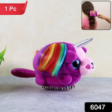 Kids Unicorn Plush Hair Brush - (1 Pc) - justgrabit.in | Just Grab It