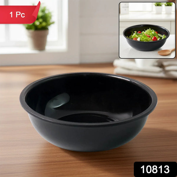 Plastic 6 Inch Black Round Deep Serving Bowl (1 Pc) - justgrabit.in | Just Grab It