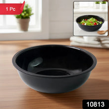 Plastic 6 Inch Black Round Deep Serving Bowl (1 Pc) - justgrabit.in | Just Grab It
