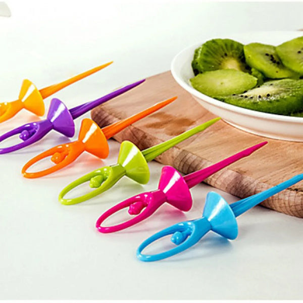 Dancing Doll Fruit Fork Cutlery Set with Stand Set of 6. - Justgrabit Inc.
