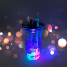LED Glow Light, Design Printed Insulated Double Wall Plastic Tumbler Cups With Straws 13oz Theming Astronaut in Space Travel Tumbler Freezer Mug Drinking Cups for Boys and Girls School/Tuition/Gym/ Picnic (Pack Of 1) - justgrabit.in | Just Grab It