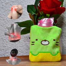 Green Kitty Hot Water Bag with Cover for Pain Relief & Warmth - Justgrabit Inc.