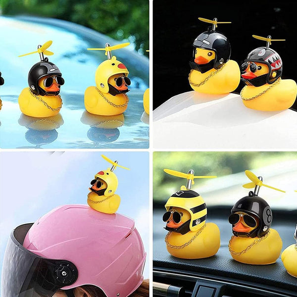 Beautiful Duck Car Ornaments Duck Bicycle Bell Propeller Helmet (1 Pc / Mix Design) - justgrabit.in | Just Grab It