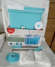Sporty Plastic Spin Mop with Bigger Wheels and Plastic Auto Fold Handle for 360 Degree Cleaning. - Justgrabit Inc.