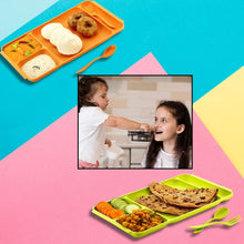 4 - Compartment Plastic Dish Set with Spoon & Fork – Versatile Dinner & Pav Bhaji Plate - Justgrabit Inc.