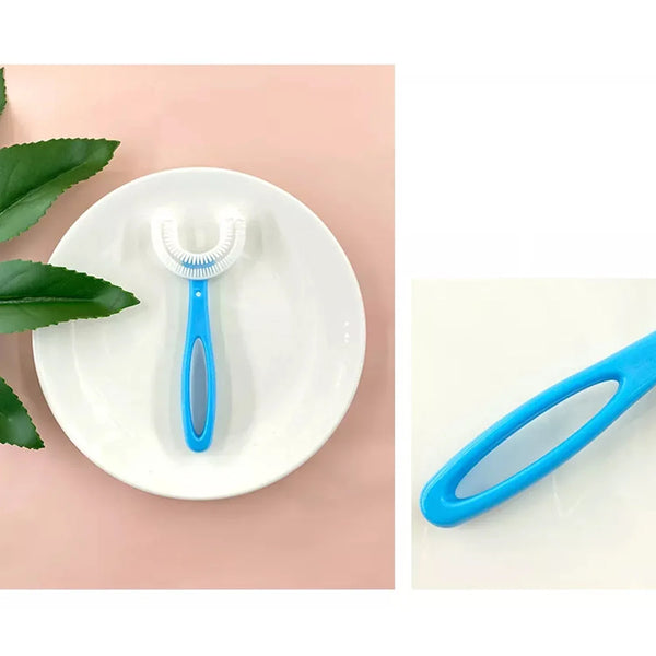 U - Shaped Toothbrush for Kids Manual Whitening Toothbrush Silicone Brush Head for Kids Children Infant Toothbrush For 2 - 6 Years - Justgrabit Inc.