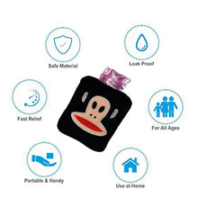 Black Small Hot Water Bag with Cover for Pain Relief - Justgrabit Inc.