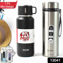 Stainless Steel Vacuum Insulated Water Bottle – 900ML Approx, Leak - Proof, Wide Mouth with Hanging Strap (Mix Color) - Justgrabit Inc.