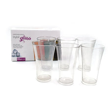 Plastic Drinking Glass Juice Glass Water Glass Set of 6 Transparent Glass - Justgrabit Inc.