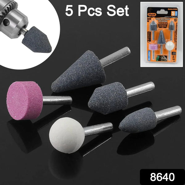 Abrasive Mounted Stone Grinding Wheel Head Grinding Burr Wheel Rotary Tools Set 5 Pcs - justgrabit.in | Just Grab It