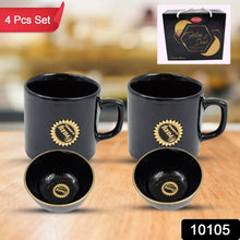 Hide & Seek Ceramic Tea / cups With Round Serving Bowl (4 Pcs set) - justgrabit.in | Just Grab It