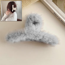 Large Plush Hair Claw Clips, Plastic Fluffy Hair Claw Hair (1 Pc / Mix Color) - justgrabit.in | Just Grab It