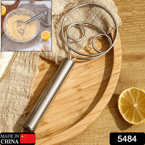 Dough Whisk, Premium Stainless Steel Dutch Whisk, Dough Hand Mixer Artisan Blender For Egg, Bread, Cake, Pastry, Pizza Dough - Perfect Baking Tools, Whisking, Tirring Kitchen Tools (1 Pc) - Justgrabit Inc.
