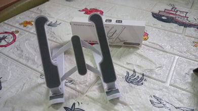ADJUSTABLE TABLET STAND HOLDER WITH BUILT - IN FOLDABLE LEGS AND HIGH QUALITY FIBRE - justgrabit.in | Just Grab It